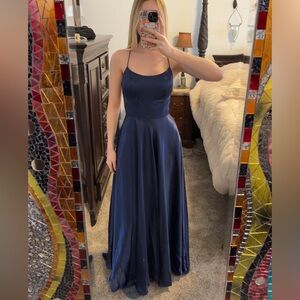 Sherri Hill Blue Satin PROM Dress